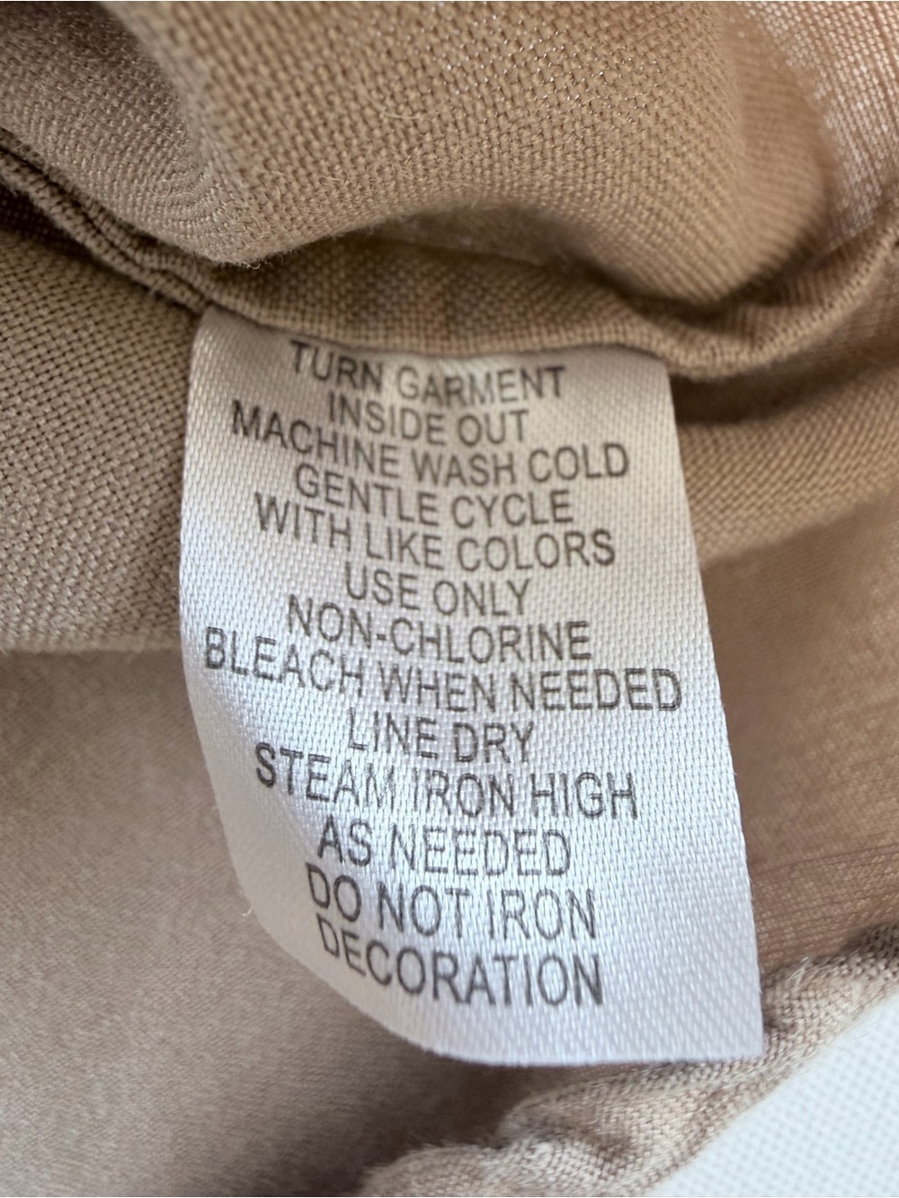 Valerie Stevens Linen Rayon Sleeveless Button Front Blouse Taupe Brass L - Picture 4 of 9